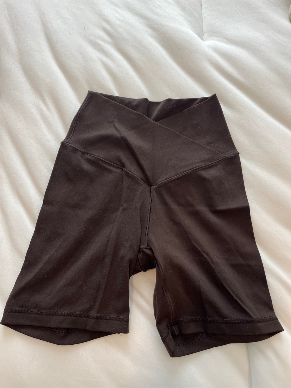 Aerie-offline High-Rise Black Women’s Bike Shorts with Crossover Waistband